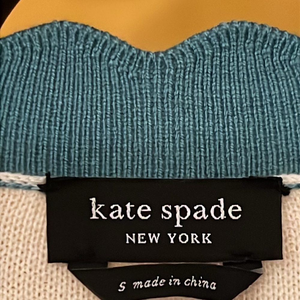 KATE SPADE Striped Scalloped Cardigan - Picture 10 of 16